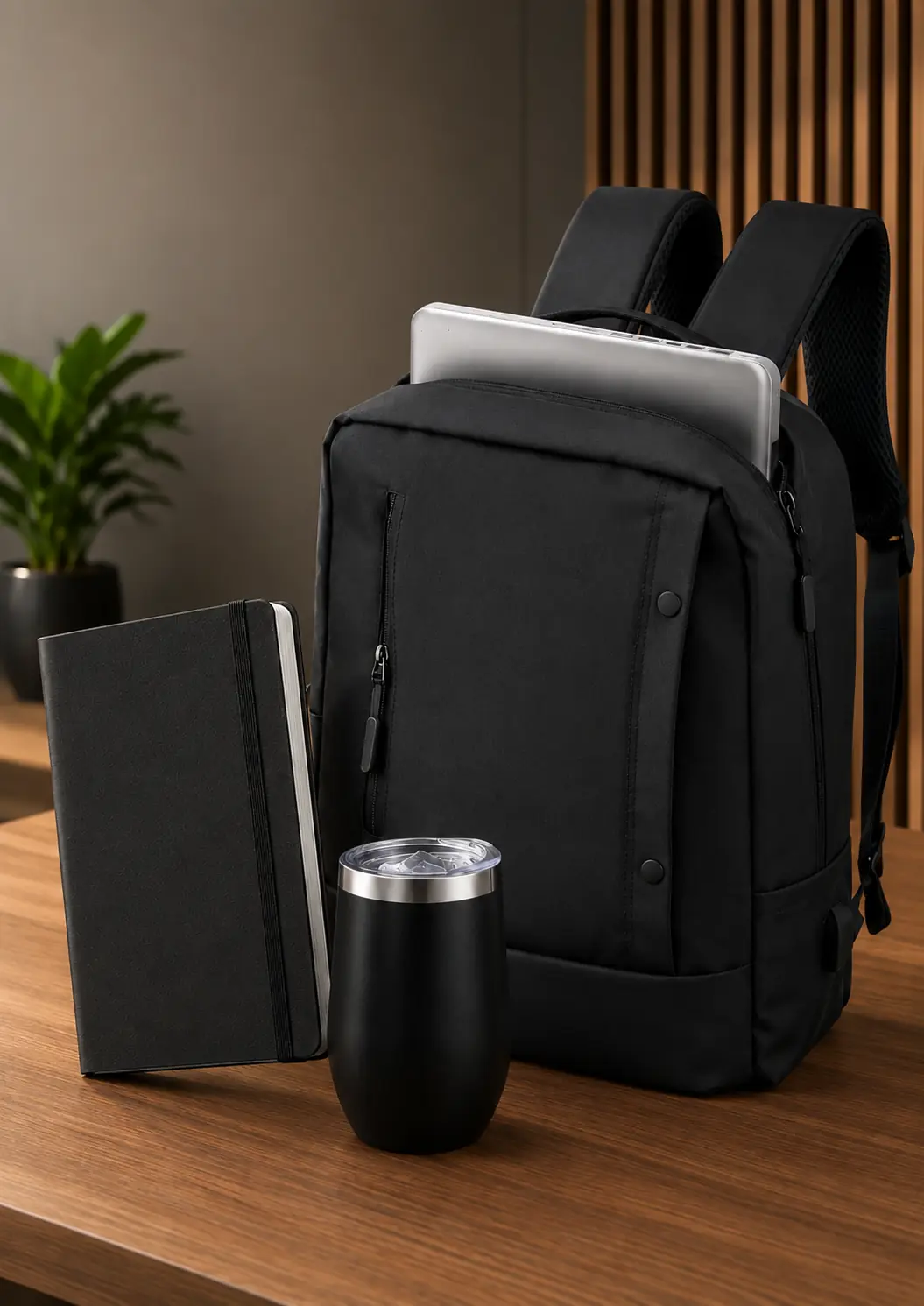 Kit de onboarding personalizado com caderno, caneta e embalagem premium